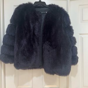 NWNT Faux Fur‎ Blue Color Mobwife jacket coat Size M/L